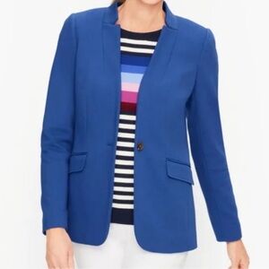 Talbots Textured Single Button Blue Blazer Size 18 Petite